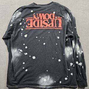 Stranger Things Upside Down Shirt Long Sleeve Bleach Dye Adult XL